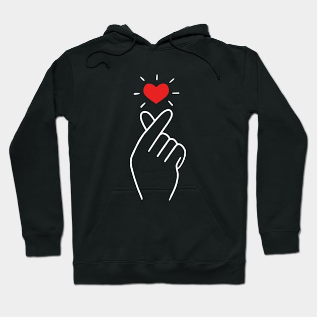 Minimal Finger heart Hoodie by coffeeman